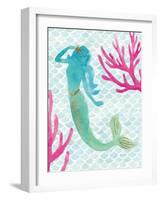 Mermaid Friends II-null-Framed Art Print