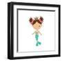 Mermaid,Girl,Cute,Funny,Vector,Cartoon,Illustration-Svetlana Peskin-Framed Art Print