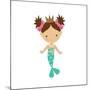 Mermaid,Girl,Cute,Funny,Vector,Cartoon,Illustration-Svetlana Peskin-Mounted Art Print