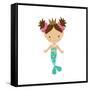 Mermaid,Girl,Cute,Funny,Vector,Cartoon,Illustration-Svetlana Peskin-Framed Stretched Canvas