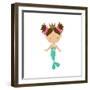 Mermaid,Girl,Cute,Funny,Vector,Cartoon,Illustration-Svetlana Peskin-Framed Art Print