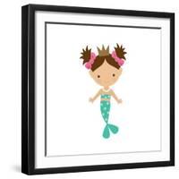 Mermaid,Girl,Cute,Funny,Vector,Cartoon,Illustration-Svetlana Peskin-Framed Art Print