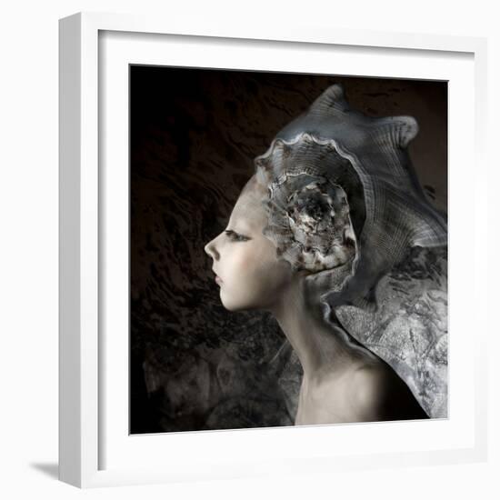 Mermaid Girl In An Unusual Headgear, A Hat-Lilun-Framed Art Print