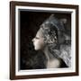 Mermaid Girl In An Unusual Headgear, A Hat-Lilun-Framed Art Print