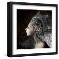 Mermaid Girl In An Unusual Headgear, A Hat-Lilun-Framed Art Print