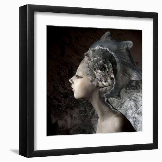 Mermaid Girl In An Unusual Headgear, A Hat-Lilun-Framed Art Print