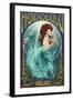 Mermaid - Honolulu, Hawaii-Lantern Press-Framed Art Print