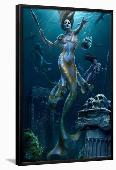 Mermaid Hunt-Tom Wood-Framed Poster