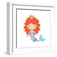 Mermaid Illustration-Svetlana Peskin-Framed Art Print