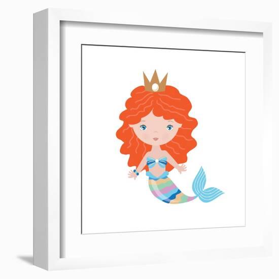 Mermaid Illustration-Svetlana Peskin-Framed Art Print