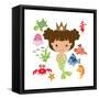 Mermaid Illustration-Svetlana Peskin-Framed Stretched Canvas