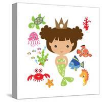 Mermaid Illustration-Svetlana Peskin-Stretched Canvas