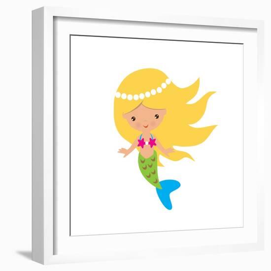 Mermaid Illustration-Svetlana Peskin-Framed Art Print