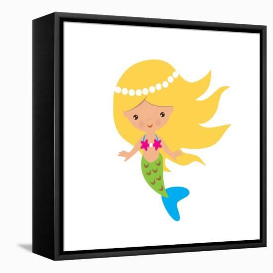 Mermaid Illustration-Svetlana Peskin-Framed Stretched Canvas