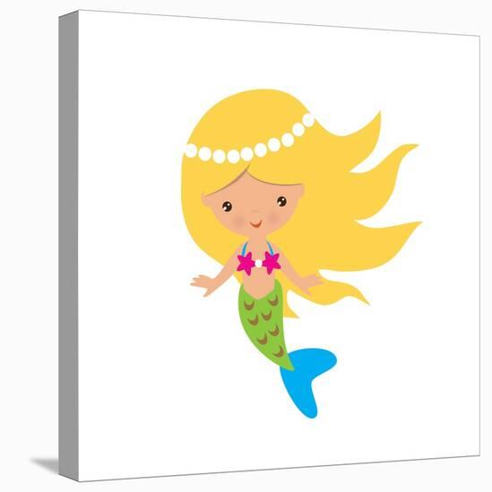 Mermaid Illustration-Svetlana Peskin-Stretched Canvas