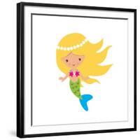 Mermaid Illustration-Svetlana Peskin-Framed Art Print