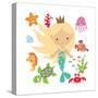 Mermaid Illustration-Svetlana Peskin-Stretched Canvas