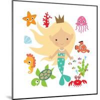 Mermaid Illustration-Svetlana Peskin-Mounted Art Print