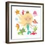 Mermaid Illustration-Svetlana Peskin-Framed Art Print