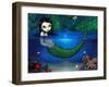 Mermaid in Her Grotto - Underwater Mermaid-Jasmine Becket-Griffith-Framed Art Print