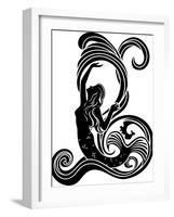 Mermaid in Waves-kristina0702-Framed Art Print