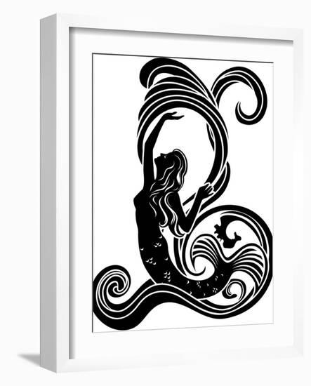 Mermaid in Waves-kristina0702-Framed Art Print