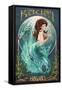 Mermaid - Kaua'i, Hawai'i-Lantern Press-Framed Stretched Canvas