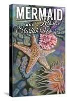 Mermaid Kisses and Starfish Wishes - Tidepool-Lantern Press-Stretched Canvas