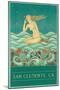 Mermaid Listening to Stars, San Clemente, California-null-Mounted Art Print