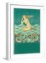 Mermaid Listening to the Ocean-null-Framed Art Print