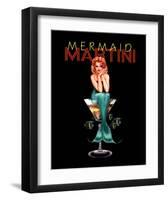 Mermaid Martini-Ralph Burch-Framed Art Print