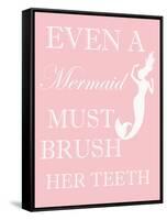 Mermaid Must Brush-Taylor Greene-Framed Stretched Canvas