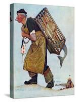 "Mermaid" or "Lobsterman", August 20,1955-Norman Rockwell-Stretched Canvas