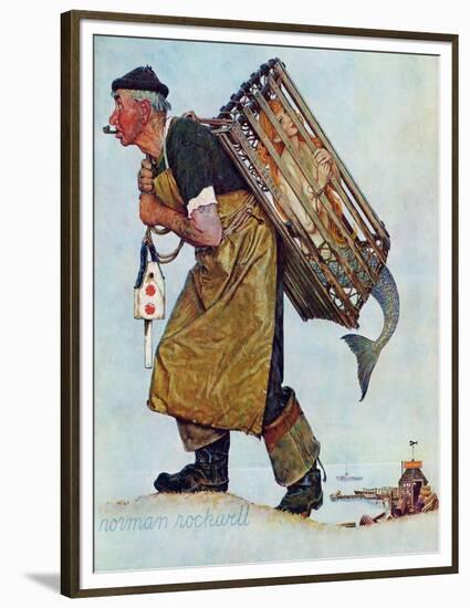 "Mermaid" or "Lobsterman", August 20,1955-Norman Rockwell-Framed Premium Giclee Print