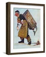 "Mermaid" or "Lobsterman", August 20,1955-Norman Rockwell-Framed Giclee Print