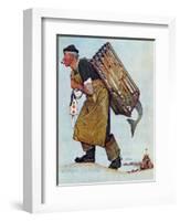 "Mermaid" or "Lobsterman", August 20,1955-Norman Rockwell-Framed Giclee Print