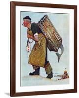 "Mermaid" or "Lobsterman", August 20,1955-Norman Rockwell-Framed Giclee Print