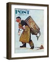 "Mermaid" or "Lobsterman" Saturday Evening Post Cover, August 20,1955-Norman Rockwell-Framed Giclee Print