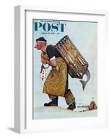 "Mermaid" or "Lobsterman" Saturday Evening Post Cover, August 20,1955-Norman Rockwell-Framed Giclee Print