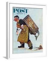 "Mermaid" or "Lobsterman" Saturday Evening Post Cover, August 20,1955-Norman Rockwell-Framed Giclee Print