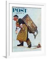 "Mermaid" or "Lobsterman" Saturday Evening Post Cover, August 20,1955-Norman Rockwell-Framed Giclee Print