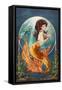 Mermaid (Orange Tail)-Lantern Press-Framed Stretched Canvas