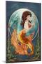 Mermaid (Orange Tail)-Lantern Press-Mounted Art Print