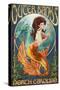 Mermaid - Outer Banks, North Carolina-Lantern Press-Stretched Canvas