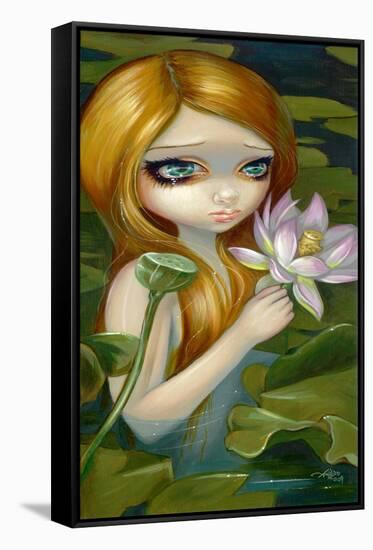 Mermaid Picking Lotus Blossoms-Jasmine Becket-Griffith-Framed Stretched Canvas