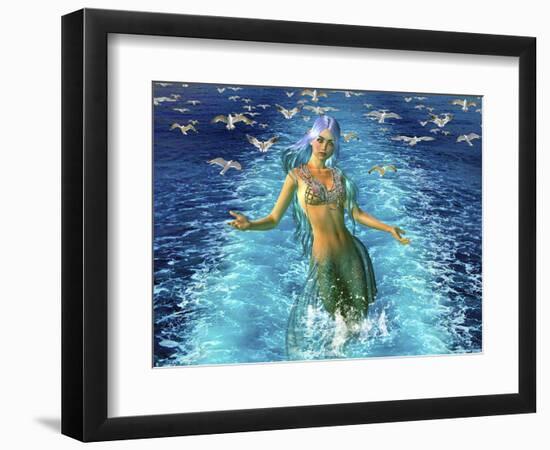 Mermaid Play-Ata Alishahi-Framed Giclee Print