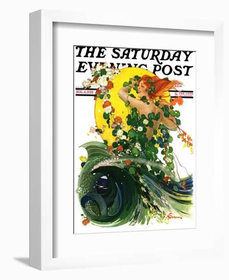 "Mermaid," Saturday Evening Post Cover, August 4, 1928-Elbert Mcgran Jackson-Framed Giclee Print