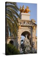 Mermaid sculpture on a fountain in the Parc de la Ciutadella in Barcelona, Catalonia, Spain-null-Stretched Canvas