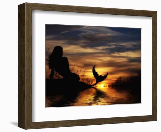 Mermaid Sunset-Julie Fain-Framed Art Print