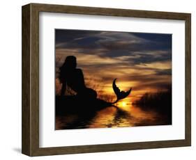 Mermaid Sunset-Julie Fain-Framed Art Print